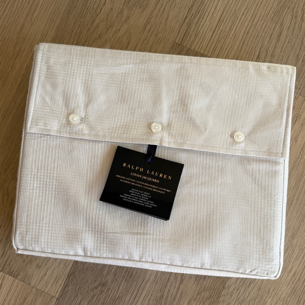 Brand New Ralph Lauren Lovan Jacquard Queen Flat Sheet